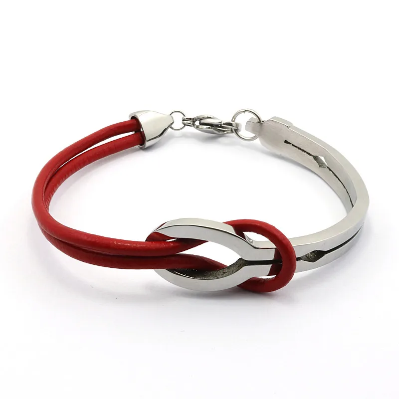 3 Color High Quality Leather Bracelets for Men's Birthday Gift Fashion Stainless Steel Clasp Male Men Bracelet | Украшения и