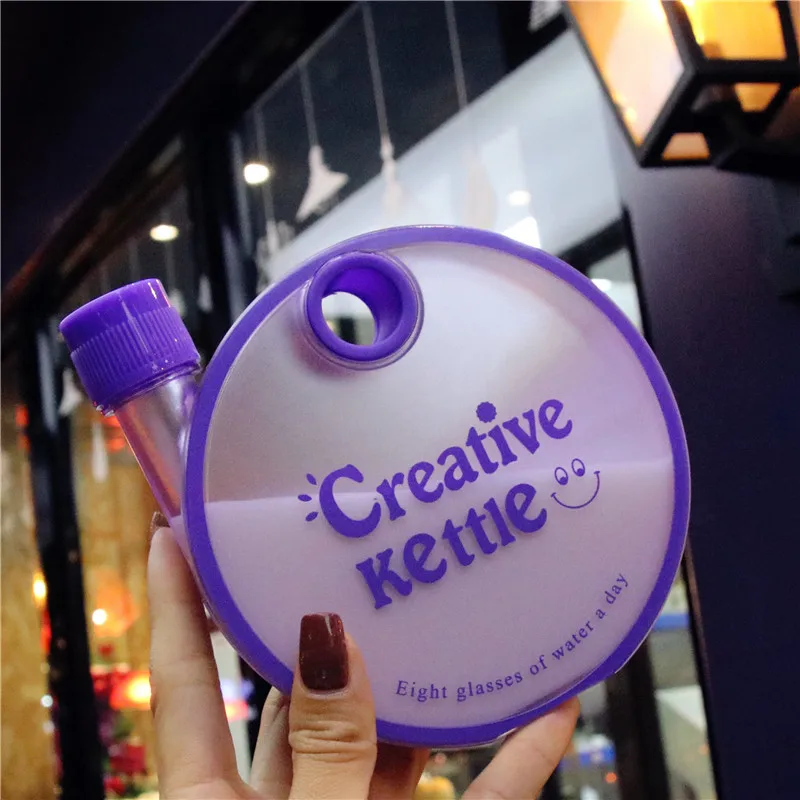 Creative Kettle Water Bottle Creative Round Bottle Drinkware For Outdoor Sport Flat Kettle Plastic Water Bottle Travel
Creative Kettle Water Bottle Creative Round Bottle Drinkware For Outdoor Sport Flat Kettle Plastic Water Bottle Travel