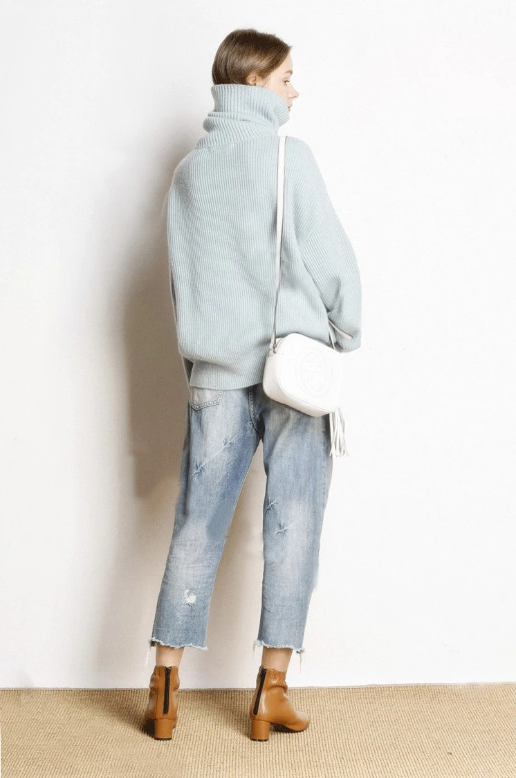 Women Sweater 100% Cashmere and Wool Knitwear Hot Sale Turtleneck 5Colors Loose Style Pullovers Ladies Thick Sweaters Girl Tops
Women Sweater 100% Cashmere and Wool Knitwear Hot Sale Turtleneck 5Colors Loose Style Pullovers Ladies Thick Sweaters Girl Tops