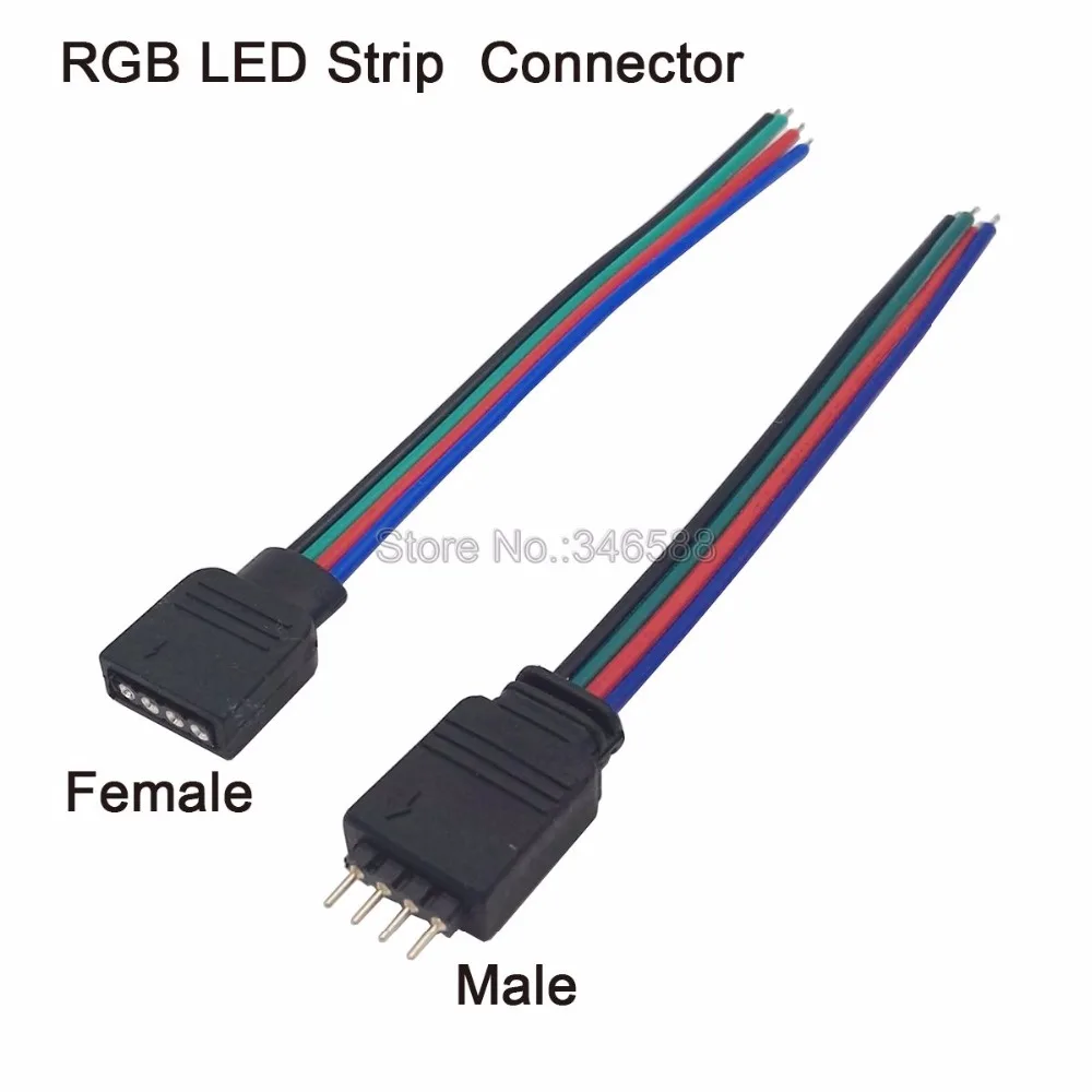 RGB 4Pin Connector Cable with 10cm Wire Male or Female Connector for RGB LED Strip 5pcs/lot
RGB 4Pin Connector Cable with 10cm Wire Male or Female Connector for RGB LED Strip 5pcs/lot