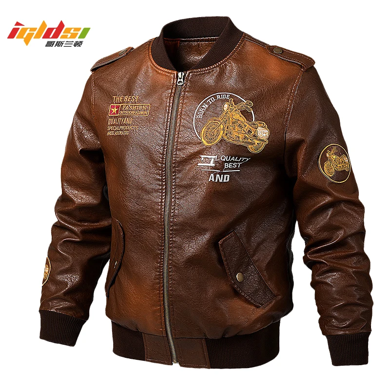 Men's Spring Faux Leather Motorcycle Biker Leather Jacket Autumn Coats Embroidery Bomber Pilot Leather Jackets Plus Size 5XL
Men's Spring Faux Leather Motorcycle Biker Leather Jacket Autumn Coats Embroidery Bomber Pilot Leather Jackets Plus Size 5XL