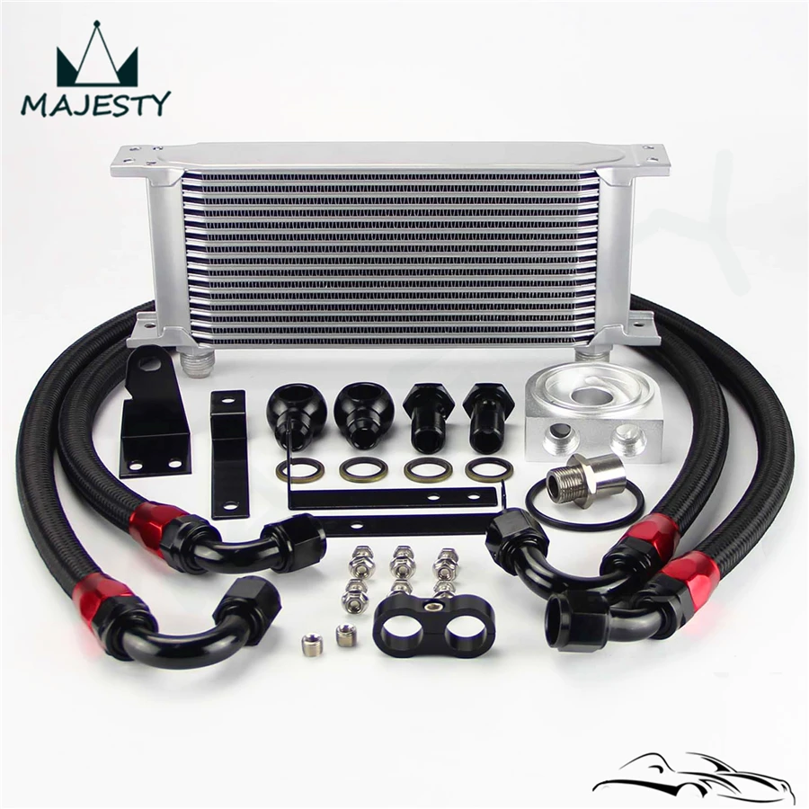 

Aluminum 10-AN 16 Row Oil Cooler +Fitting kits for S2000 AP1 AP2 00-04 F20C 2.0L 05-09 F22C