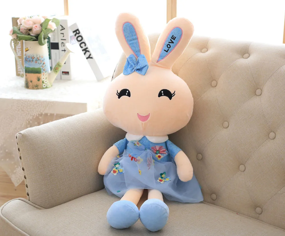 Детская мягкая плюшевая игрушка милый кролик любимый с платьем детский подарок