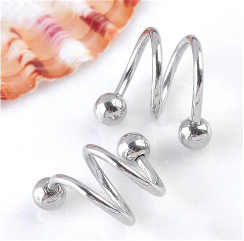 Punk Stainless Steel S Spiral Helix Ear Stud Lip Nose Ring Cartilage Piercing Jewelry Fashion Earrings brinco brincos EAR-0064
Punk Stainless Steel S Spiral Helix Ear Stud Lip Nose Ring Cartilage Piercing Jewelry Fashion Earrings brinco brincos EAR-0064