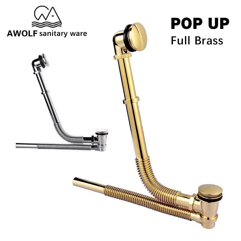 Bathtub Drainer Push Down Pop Up Hold Bath Waste Drains For Bathing Tub Shiny Golden Chrome Full Brass Luxury Bathroom AH6156
Bathtub Drainer Push Down Pop Up Hold Bath Waste Drains For Bathing Tub Shiny Golden Chrome Full Brass Luxury Bathroom AH6156