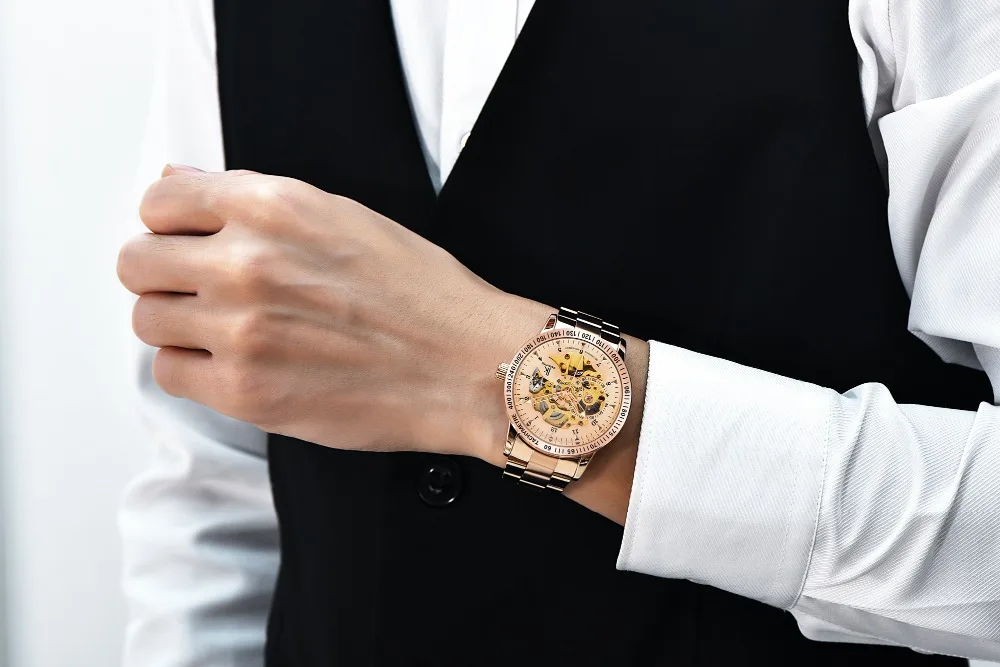 IK Colouring Men Watch Elegant Steampunk Rose Gold Stainless Steel Auto Self Wind Watch Steampunk All Rose Gold Automatic
IK Colouring Men Watch Elegant Steampunk Rose Gold Stainless Steel Auto Self Wind Watch Steampunk All Rose Gold Automatic
