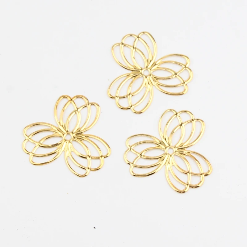 Gold color Connectors 20pcs 32x23mm Clover Hollow Carving Pattern Metal Crafts for jewelry Making
Gold color Connectors 20pcs 32x23mm Clover Hollow Carving Pattern Metal Crafts for jewelry Making