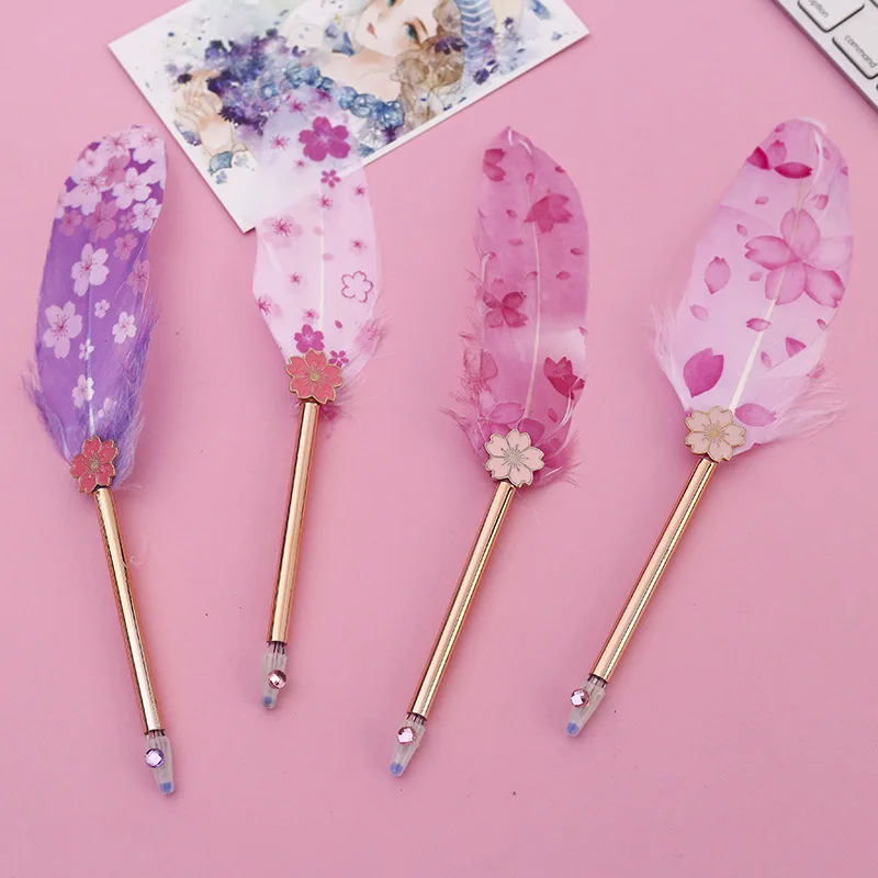 36 pcs/lot Flower Feather Pendant Gel Pen Kawaii 0.5mm black ink Signature Pen School Office writing Supplies Promotional Gift
36 pcs/lot Flower Feather Pendant Gel Pen Kawaii 0.5mm black ink Signature Pen School Office writing Supplies Promotional Gift