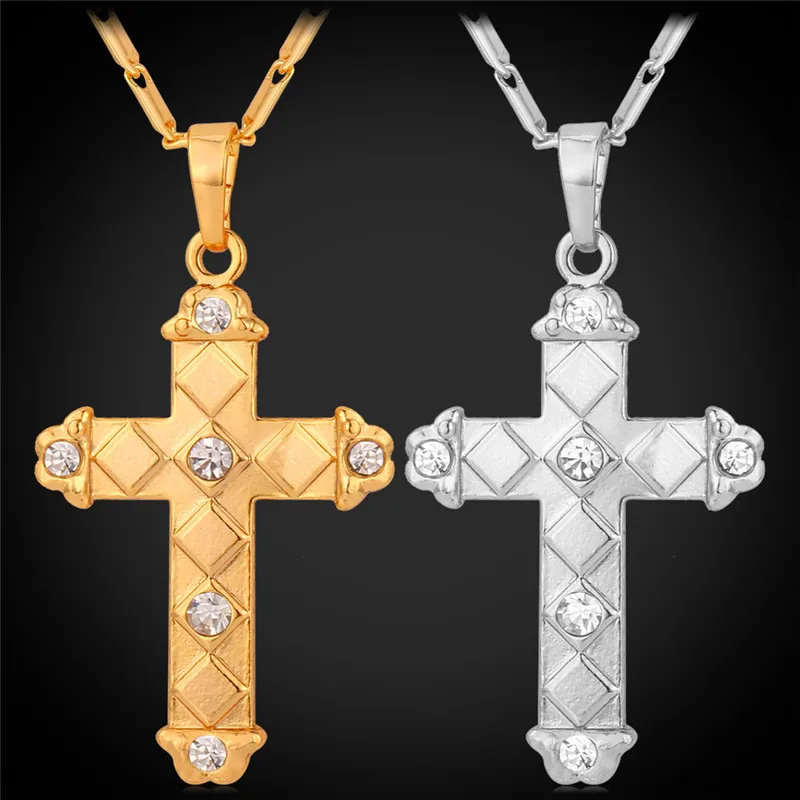 Cross Pendant Necklaces yellow Gold/Silver Color Crystal Crucifix Pendant Necklace For Men Religious Christian Jewelry P089
Cross Pendant Necklaces yellow Gold/Silver Color Crystal Crucifix Pendant Necklace For Men Religious Christian Jewelry P089