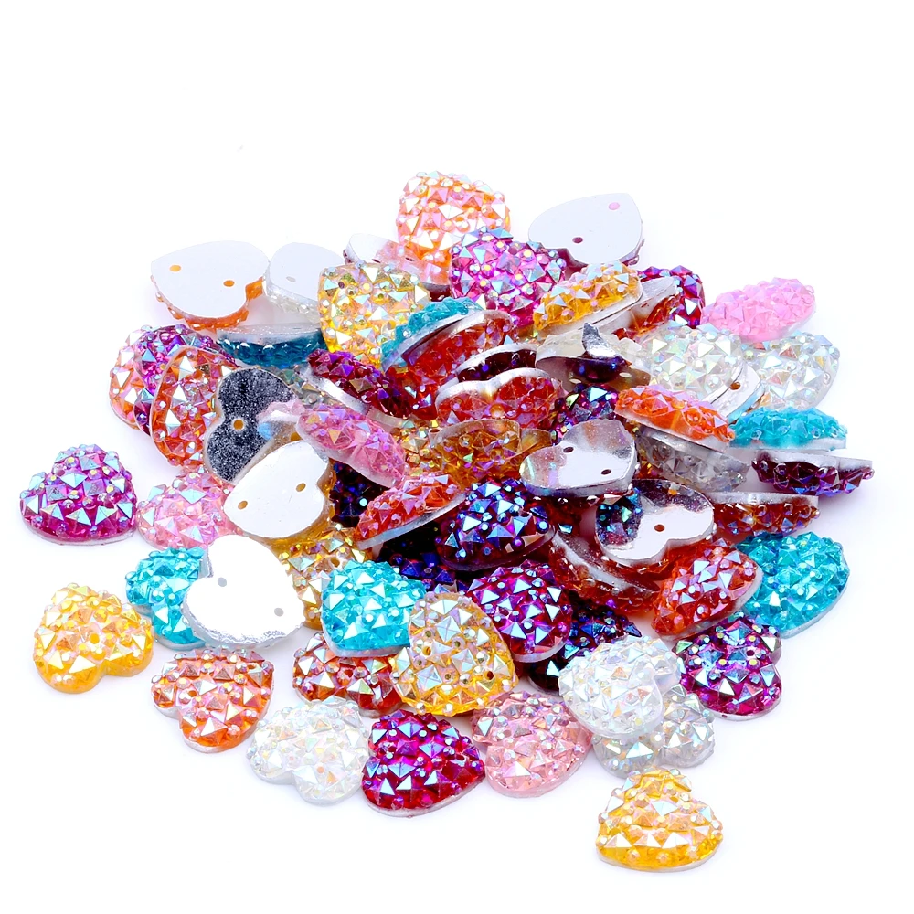 12mm 200pcs Heart Shape AB Colors Flatback Resin Rhinestones Gems With 2 Holes Sew On DIY Scrapbooking Craft Jewelry Decoration
12mm 200pcs Heart Shape AB Colors Flatback Resin Rhinestones Gems With 2 Holes Sew On DIY Scrapbooking Craft Jewelry Decoration