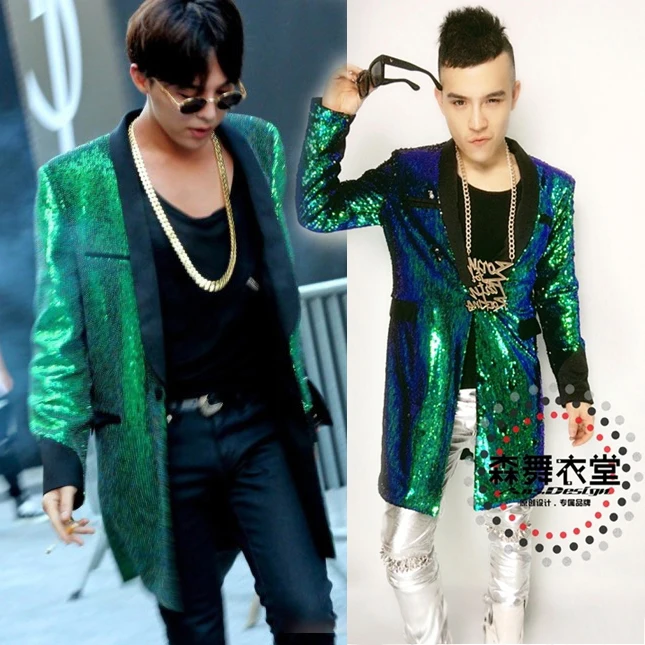 Super stars style Male singer DJ Green Sequins Long Suit costumes Nightclub Stage show performance jacket stage costumes
Super stars style Male singer DJ Green Sequins Long Suit costumes Nightclub Stage show performance jacket stage costumes