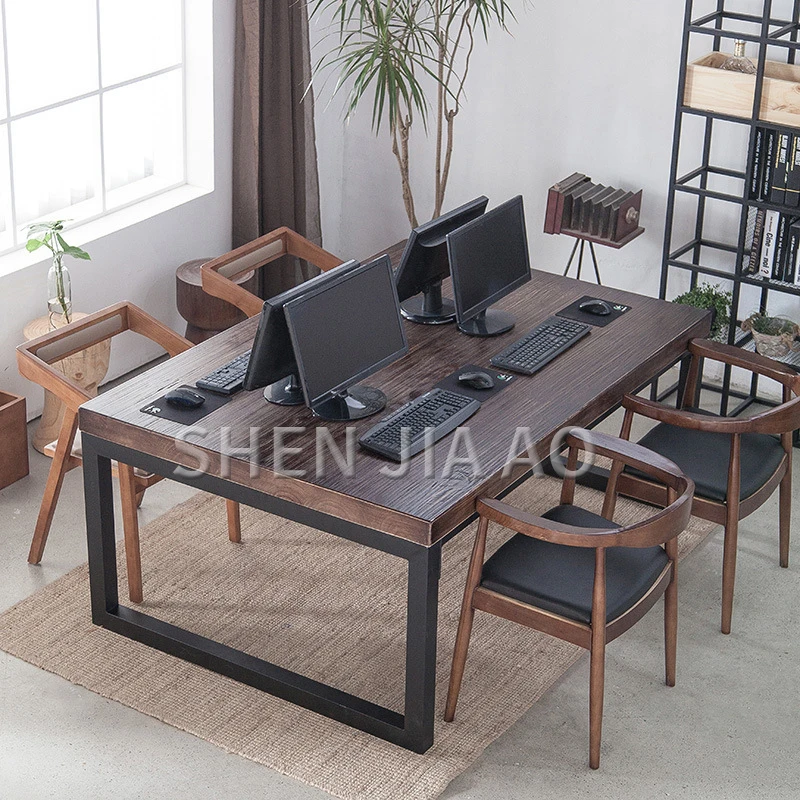 Minimalist Conference Table Wrought Iron Wood Desk Tea Table Combination Wood Rectangular Meeting Computer Desk Without Chair
Minimalist Conference Table Wrought Iron Wood Desk Tea Table Combination Wood Rectangular Meeting Computer Desk Without Chair