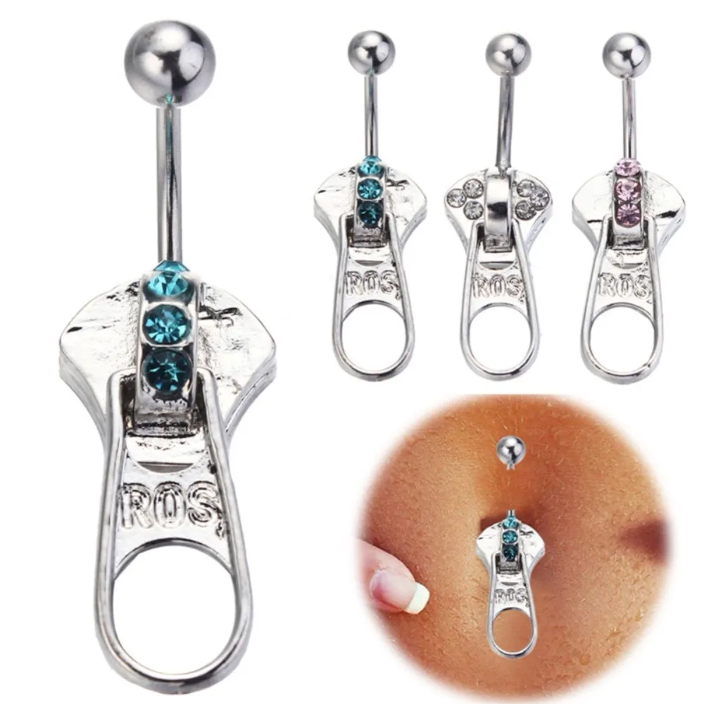 MODRSA 1PC Punk Wind Crystal Zipper Navel Ring Stainless Steel Belly Button Ring Creative Dangle Navel Belly Piercing ombligo
MODRSA 1PC Punk Wind Crystal Zipper Navel Ring Stainless Steel Belly Button Ring Creative Dangle Navel Belly Piercing ombligo
