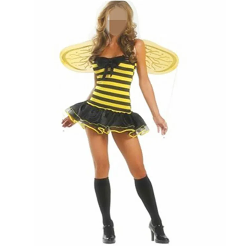 Cute Strapless Black And Yellow Fancy Dress Women Sexy Bumble Bee Costumes With Wings Women Cutie Bee Sexy Playing Costume
Cute Strapless Black And Yellow Fancy Dress Women Sexy Bumble Bee Costumes With Wings Women Cutie Bee Sexy Playing Costume