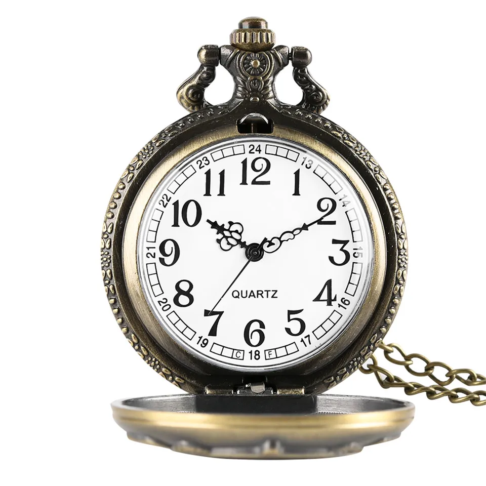 Винтажные кварцевые карманные часы с бронзовым полированным рисунком орла