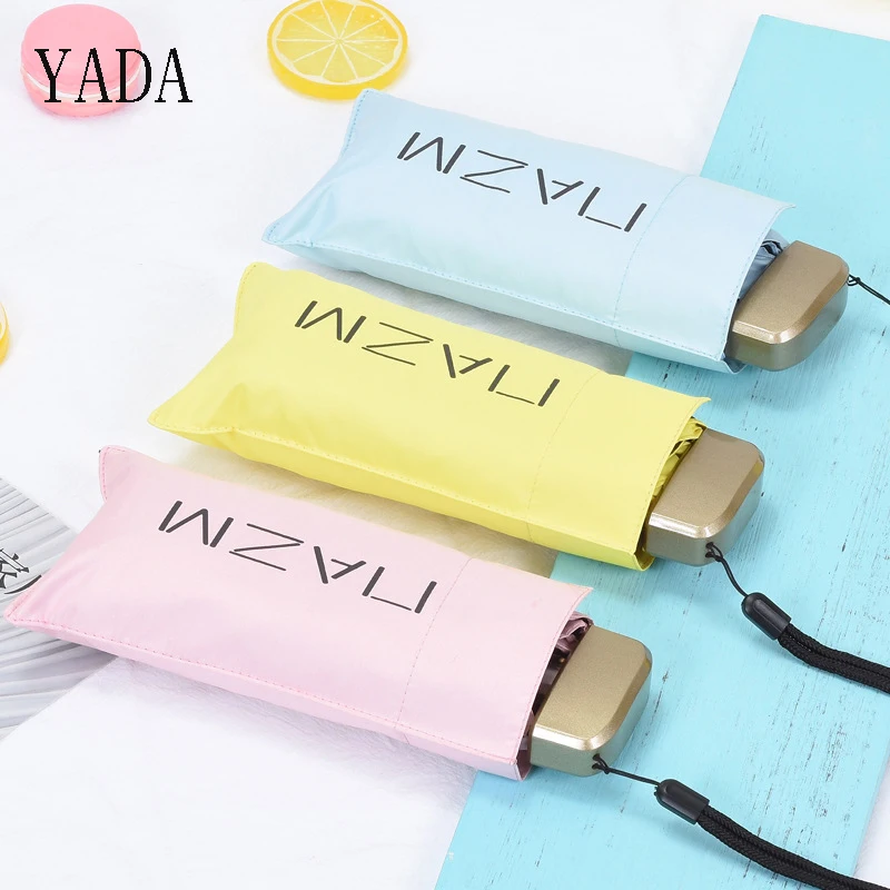YADA Flat Solid Color Ultralight Mini Five Folding NAZM Umbrella Rain Women uv Charm Umbrella For Womens Windproof Umbrell YS323
YADA Flat Solid Color Ultralight Mini Five Folding NAZM Umbrella Rain Women uv Charm Umbrella For Womens Windproof Umbrell YS323