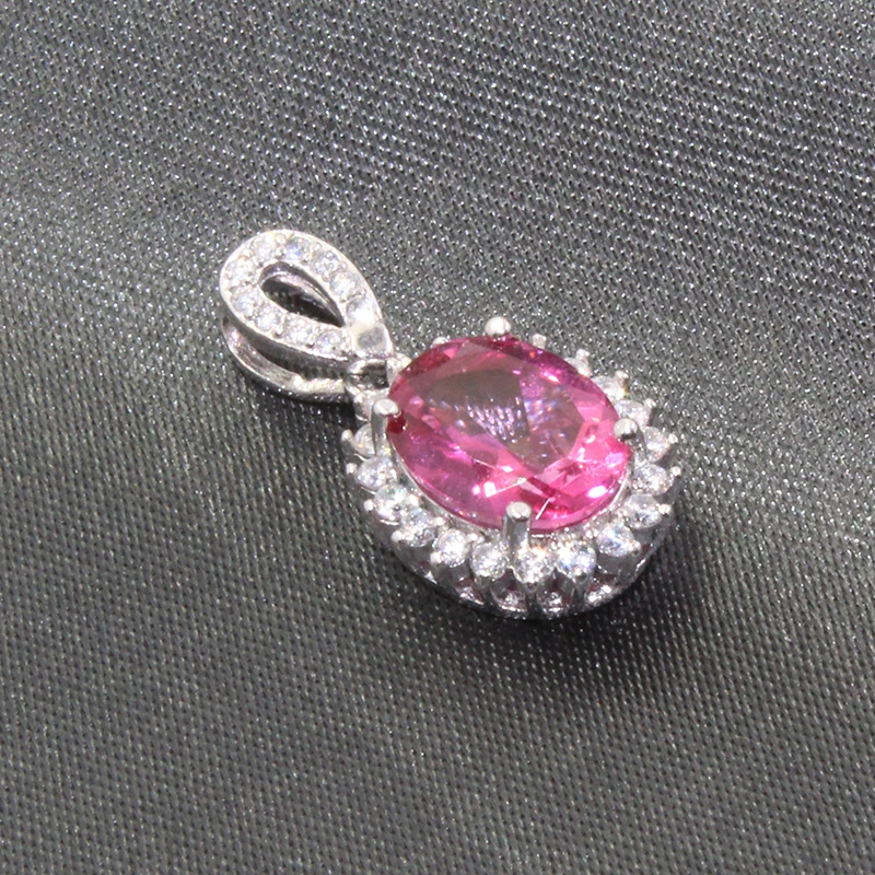 CoLife Jewelry Classic Topaz Pendant for Party 7mm*9mm VVS Grade Pink Silver Solid 925 | Украшения и аксессуары