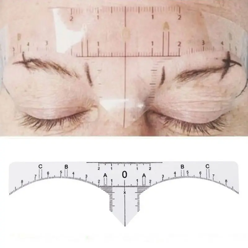 Disposable Adhesive Eyebrow Ruler Guide Sticker Tape Semi-permanent Tattoo Template Measure Beauty Tool | Красота и здоровье