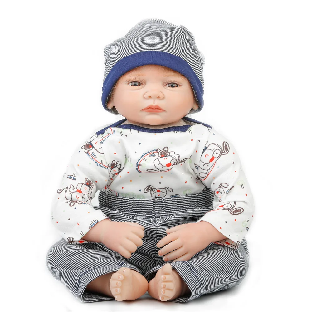 SanyDoll 22 дюйма 55 см силиконовые куклы для новорожденных реалистичный Модный милый