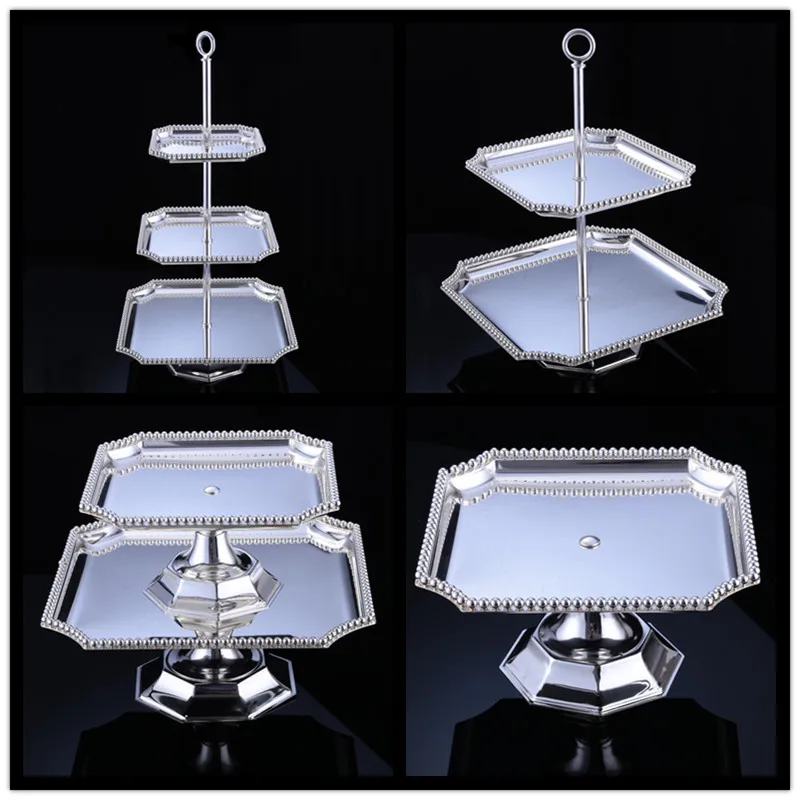 European style sliver Plate Decorative Metal Cake Plate Set for Wedding Dessert Cake Serving Tray Hotel Party Cake Stand DGP047
European style sliver Plate Decorative Metal Cake Plate Set for Wedding Dessert Cake Serving Tray Hotel Party Cake Stand DGP047