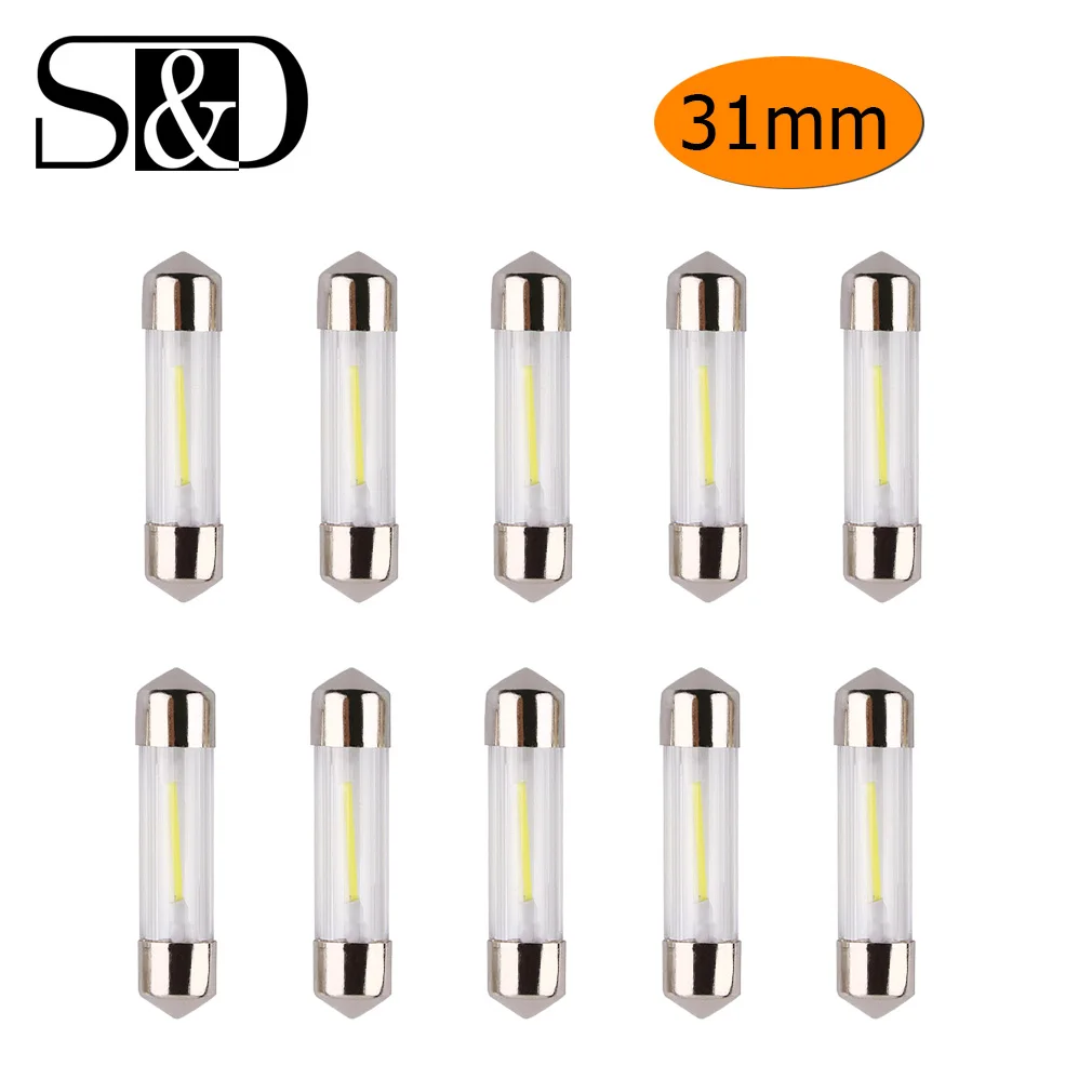 10PCS 31mm C5W COB Car Led Bulbs Car Interior Bombillas Festoon Dome Reading Light Source White Side License plate Lamp 6500K
10PCS 31mm C5W COB Car Led Bulbs Car Interior Bombillas Festoon Dome Reading Light Source White Side License plate Lamp 6500K