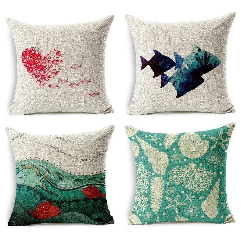 Cushion Cover Marine Animals Fish Printed Cushion Case Car Sofa Throw Pillows Cover Decorative Linen Pillow Case
Cushion Cover Marine Animals Fish Printed Cushion Case Car Sofa Throw Pillows Cover Decorative Linen Pillow Case