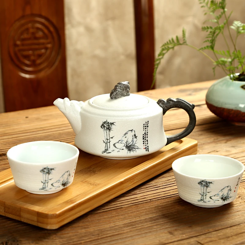 Exquisite Tea Set Ge Kiln,Kung fu tea set for Puer tea,Travel Ceramic Tea Set,One teapot 170ml & two cups 35ml
Exquisite Tea Set Ge Kiln,Kung fu tea set for Puer tea,Travel Ceramic Tea Set,One teapot 170ml & two cups 35ml