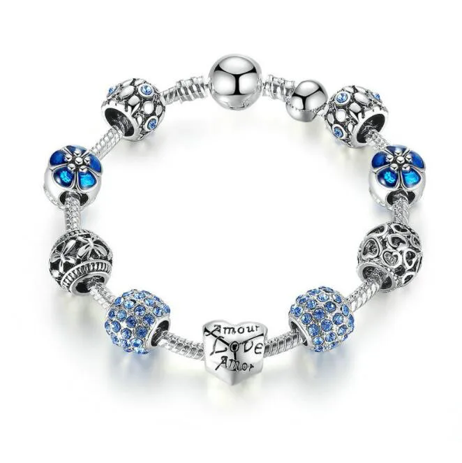 Round CZ Zircon Charm Bracelets & Bangles Women Jewelry Flower Heart Pendant Brand Bracelet DIY Handmade for Girl Gift
Round CZ Zircon Charm Bracelets & Bangles Women Jewelry Flower Heart Pendant Brand Bracelet DIY Handmade for Girl Gift