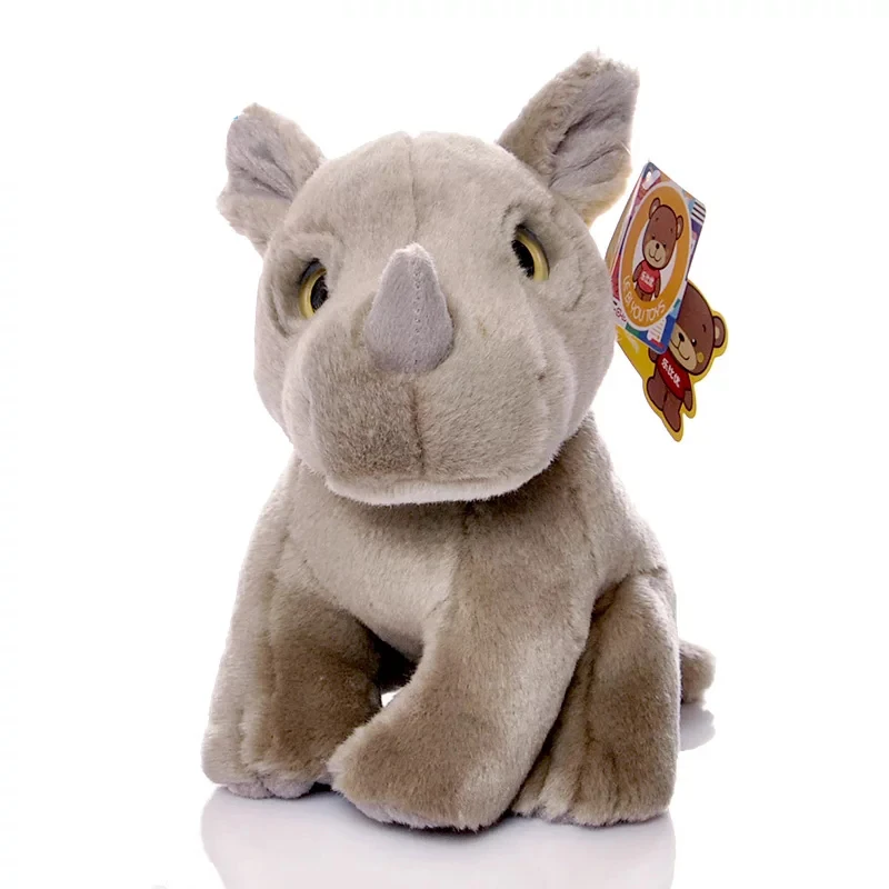 Реалистичные Плюшевые игрушки носороги 18 см милые мини реалистичные мягкие с