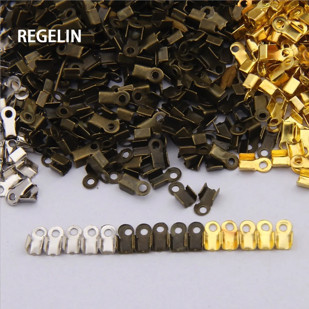 REGELIN 200pcs/lot Metal End Caps End Clasps For Leather Cord Gold/Silver Plated Crimp Bead Connectors For DIY Jewelry Making
REGELIN 200pcs/lot Metal End Caps End Clasps For Leather Cord Gold/Silver Plated Crimp Bead Connectors For DIY Jewelry Making