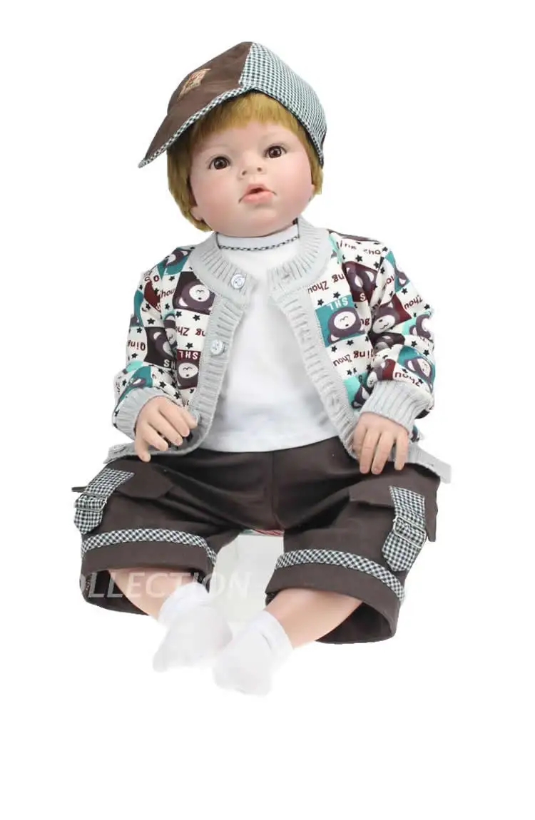 70 см куклы Reborn bebe для маленьких мальчиков Мягкая силиконовая виниловая Кукла reborn