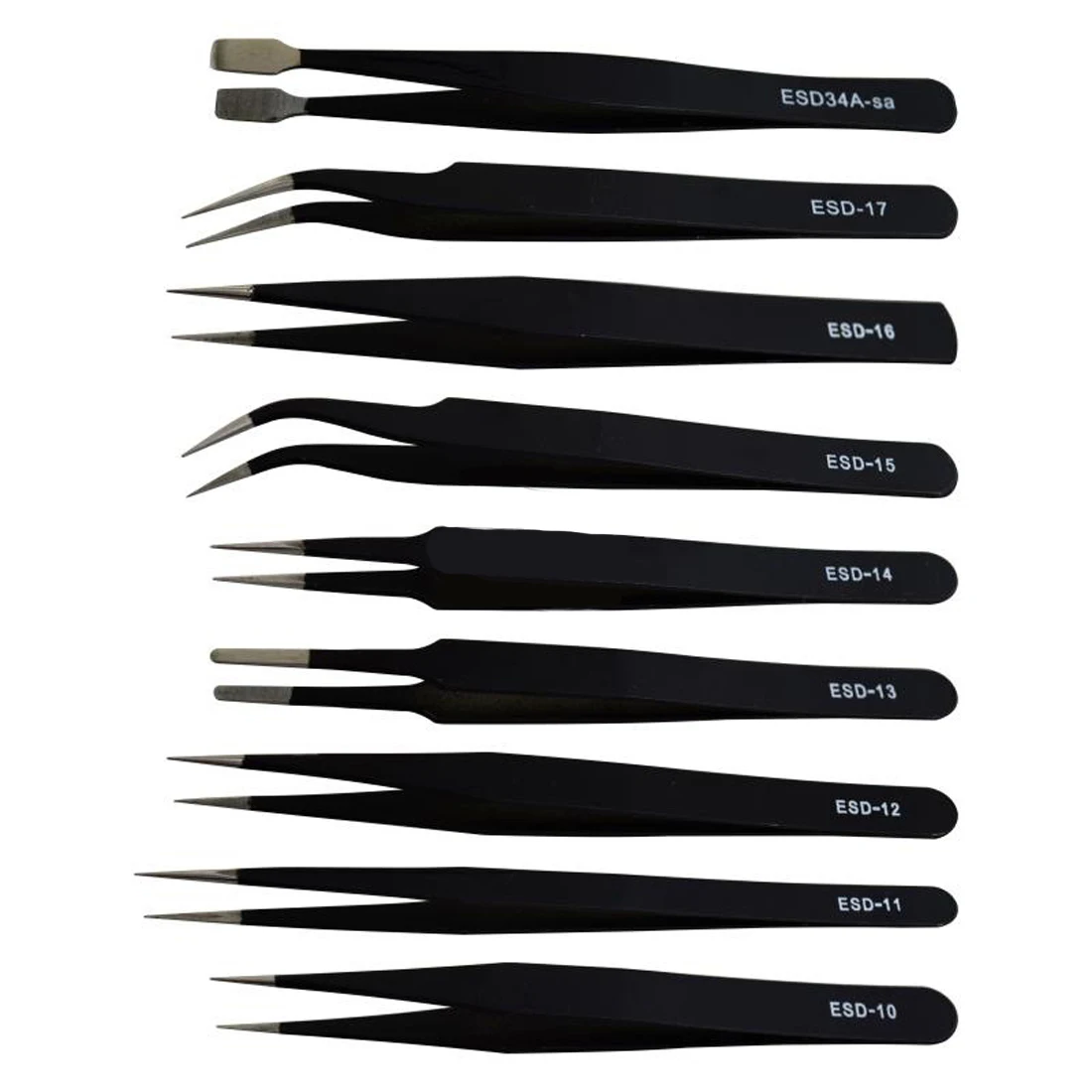 9pcs/6pcs/2pcs Tweezers High-elastic Anti-static Soldering Tweezers Hand Tool Set for Soldering Station Tool Kit ESD10-17
9pcs/6pcs/2pcs Tweezers High-elastic Anti-static Soldering Tweezers Hand Tool Set for Soldering Station Tool Kit ESD10-17