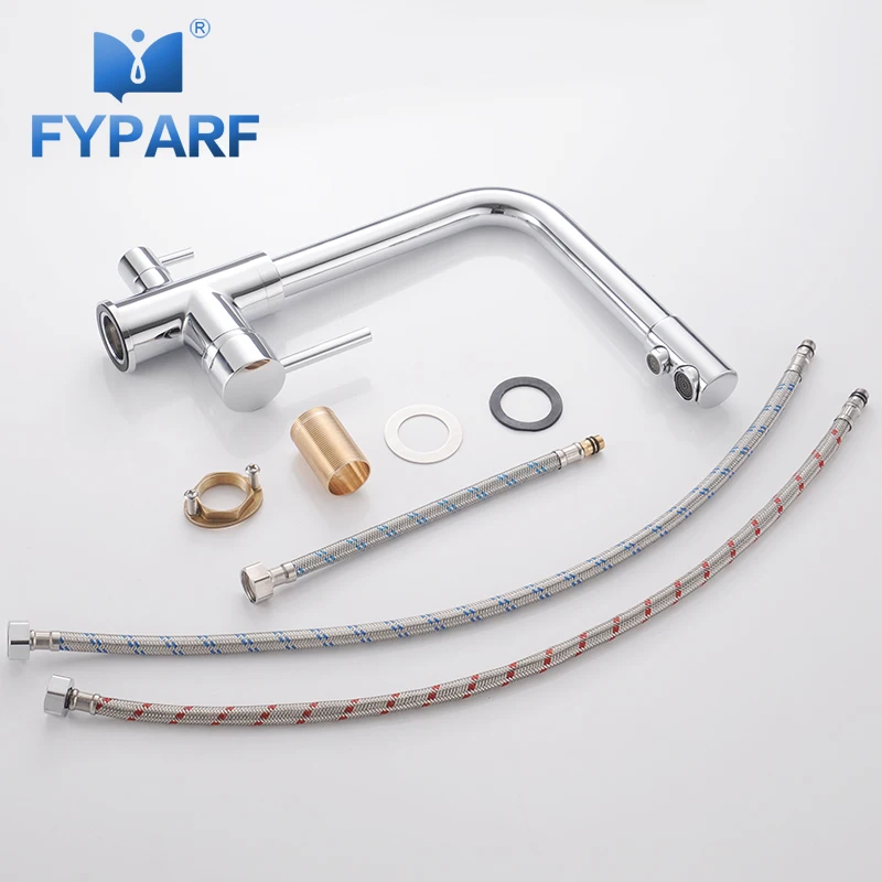 FYPARF Chrome Brass Kitchen Faucet Deck Mount Purify Mixer Tap 360 Degree Rotation with Water Purification Kitchen Mixer Taps
FYPARF Chrome Brass Kitchen Faucet Deck Mount Purify Mixer Tap 360 Degree Rotation with Water Purification Kitchen Mixer Taps