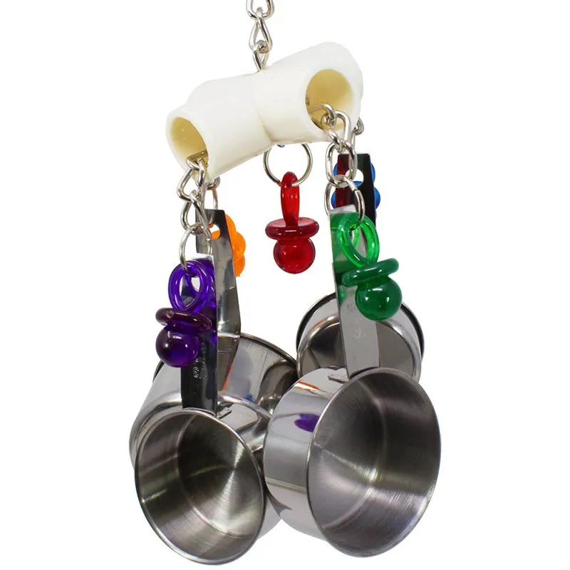 Bird Chew Toy Parrot 4 Hanging Stainless Steel Pot String Pet Safe Playing Accessory Color Mixing
Bird Chew Toy Parrot 4 Hanging Stainless Steel Pot String Pet Safe Playing Accessory Color Mixing