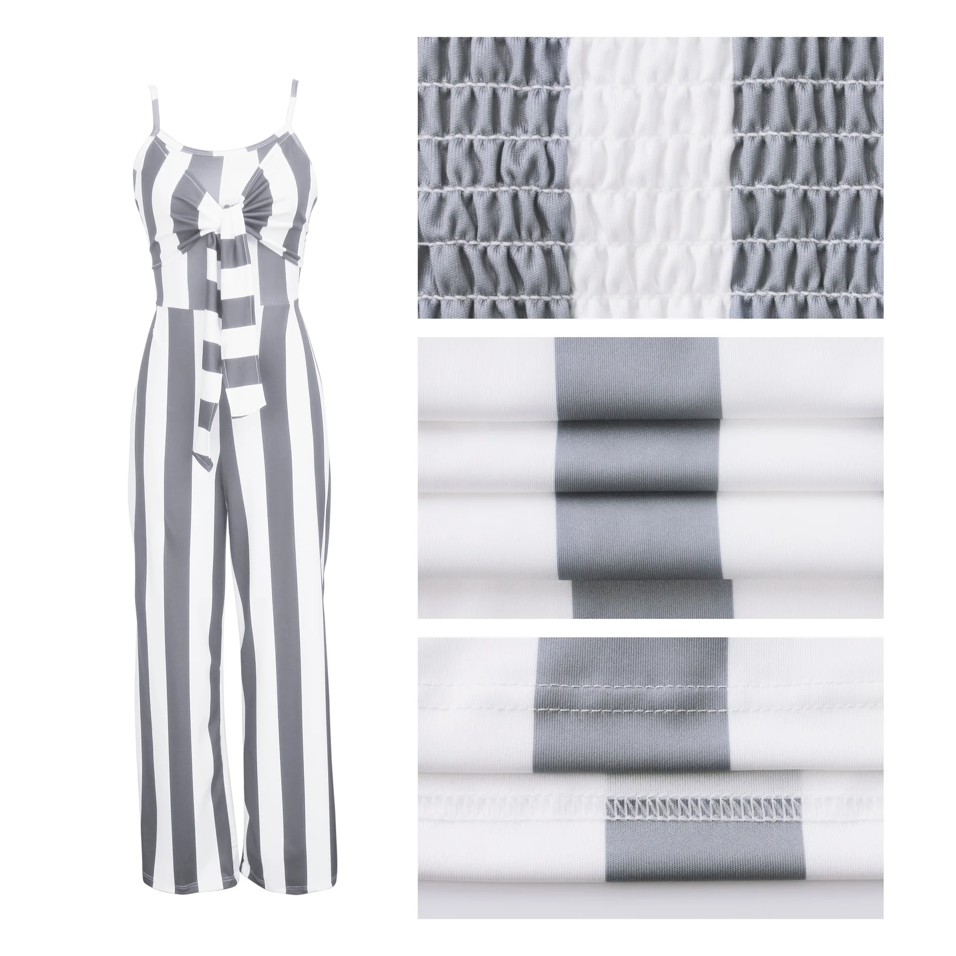 Echoine Casual Spaghetti Straps Striped Long Wide Leg Jumpsuit Women Wrap Tied Sleeveless Backless Plus Size S-2XL Loose Rompers
Echoine Casual Spaghetti Straps Striped Long Wide Leg Jumpsuit Women Wrap Tied Sleeveless Backless Plus Size S-2XL Loose Rompers