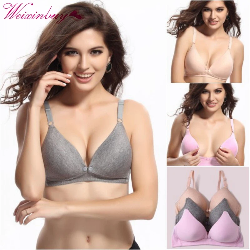 

Breastfeeding Bra Pregnancy Clothes Nursing Bras Underwear No Rims Front Open Buckle Free Feeding For Pregnant Women Bras