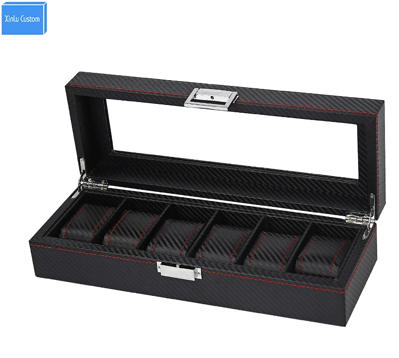 2017 Luxury Black Stripe Knit Leather 6 Slots Jewelry Watches Display&Storage Retail Carbon Fiber Box Case Collect Be Well Box
2017 Luxury Black Stripe Knit Leather 6 Slots Jewelry Watches Display&Storage Retail Carbon Fiber Box Case Collect Be Well Box