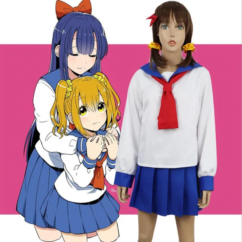 Hot Anime POP TEAM EPIC Cosplay Popuko/Pipimi Cos Japanese Sweet Sailor Suit jk Uniform Costume For Women
Hot Anime POP TEAM EPIC Cosplay Popuko/Pipimi Cos Japanese Sweet Sailor Suit jk Uniform Costume For Women