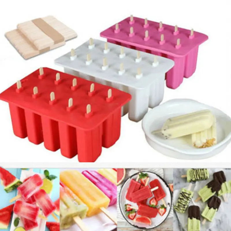10 Cell Frozen Ice Cream Pop Mold Popsicle Maker Lolly Mould Tray DIY Kitchen Yogurt Icebox
10 Cell Frozen Ice Cream Pop Mold Popsicle Maker Lolly Mould Tray DIY Kitchen Yogurt Icebox