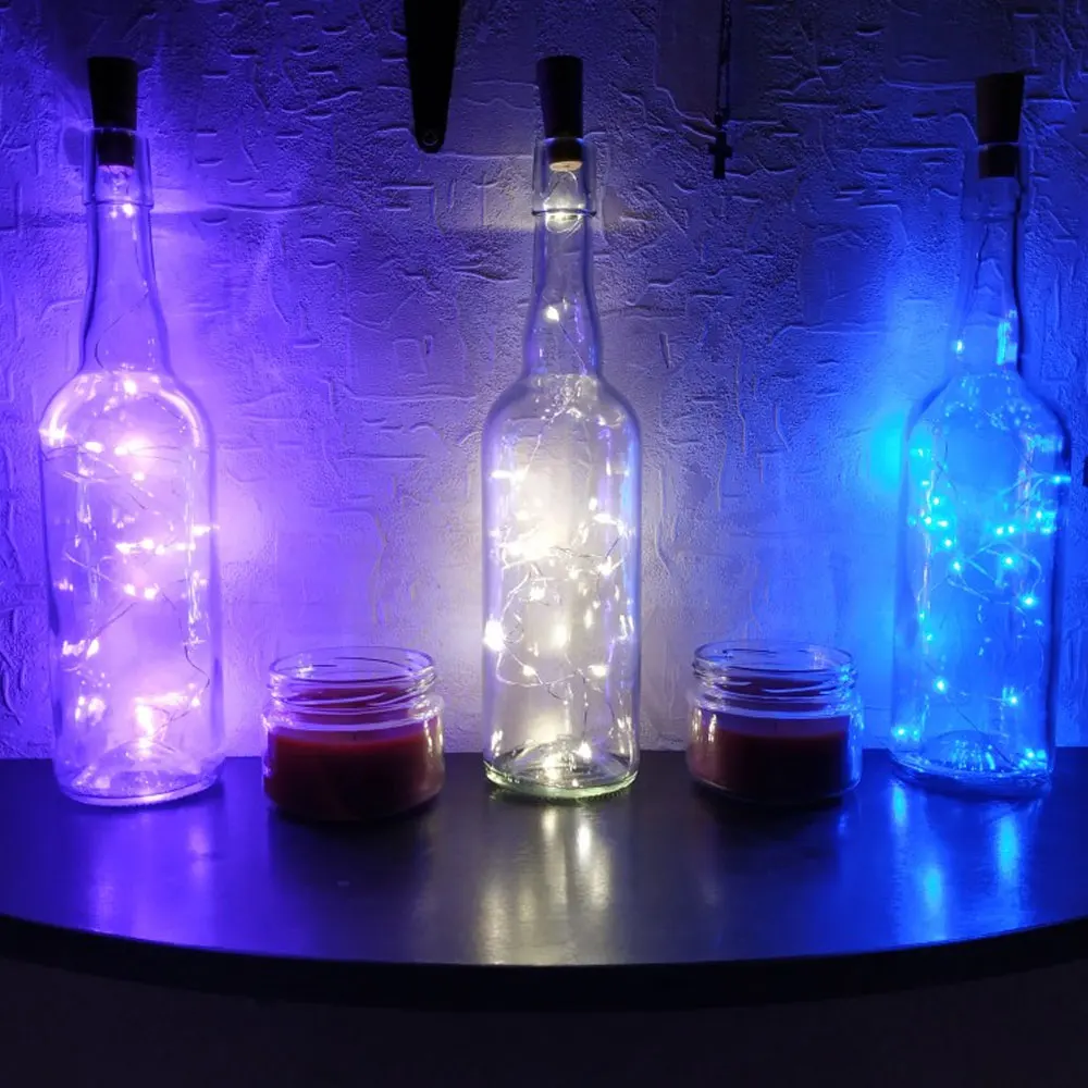 1X красочная Светодиодная лампа-лента в виде пробковой бутылки затвор свет стекло