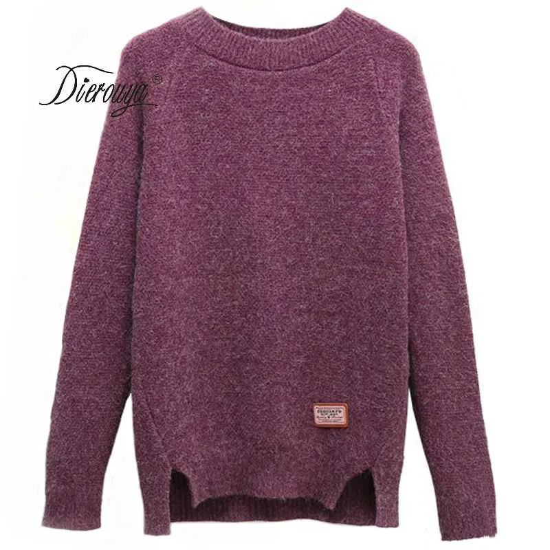 2019 Spring Women Sweater New Fashion O-neck Pullover Winter Knit Basic Tops Irregular Loose Female Knitwear Outerwear | Женская одежда