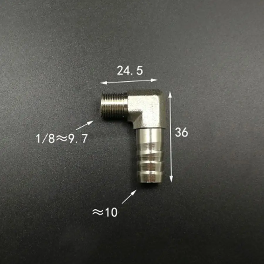 DN6 1/8 "BSP Male Fit 10 мм ID шланг локоть хомут фитинг Hosetail никелированный латунный Соединительный адаптер
DN6 1/8 "BSP Male Fit 10 мм ID шланг локоть хомут фитинг Hosetail никелированный латунный Соединительный адаптер