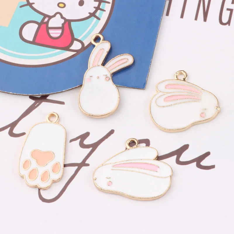 10pcs Lovely Rabbit Paw Enamel Charms Drop Oil Little White Rabbits Pendants Fit Bracelet Earring Jewelry Making Accessory FX064
10pcs Lovely Rabbit Paw Enamel Charms Drop Oil Little White Rabbits Pendants Fit Bracelet Earring Jewelry Making Accessory FX064