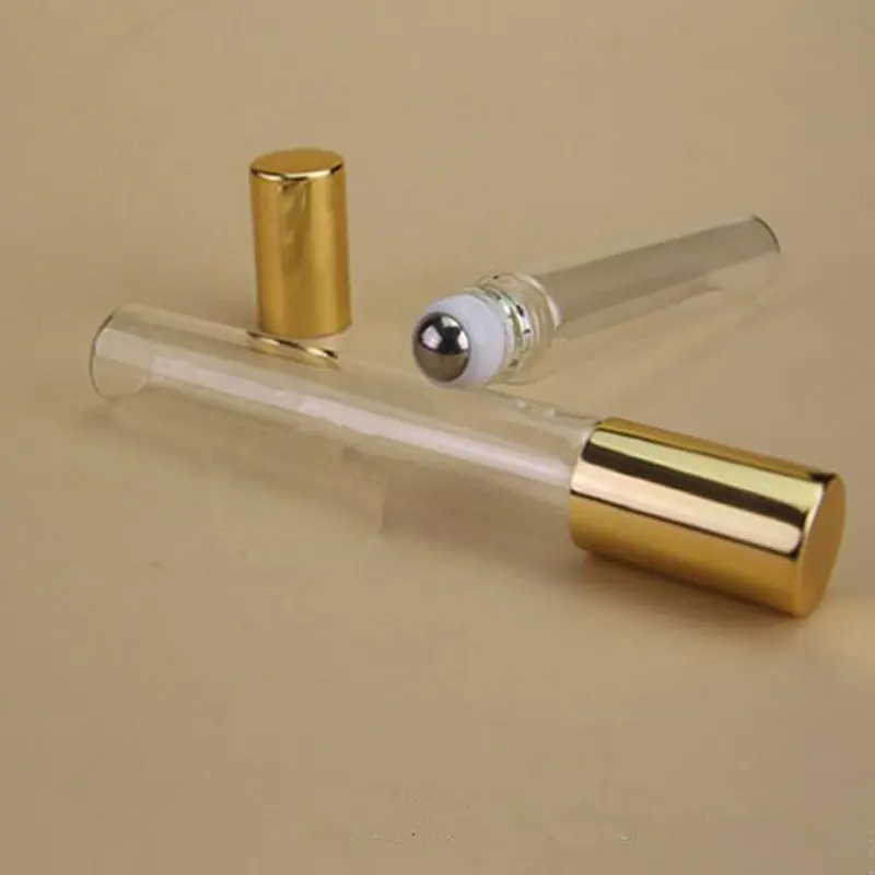 8ml Steel Roller Transparent Clear Glass Roller Bottle Empty Ball Perfume Bottle Black gold Cap F20171477
8ml Steel Roller Transparent Clear Glass Roller Bottle Empty Ball Perfume Bottle Black gold Cap F20171477