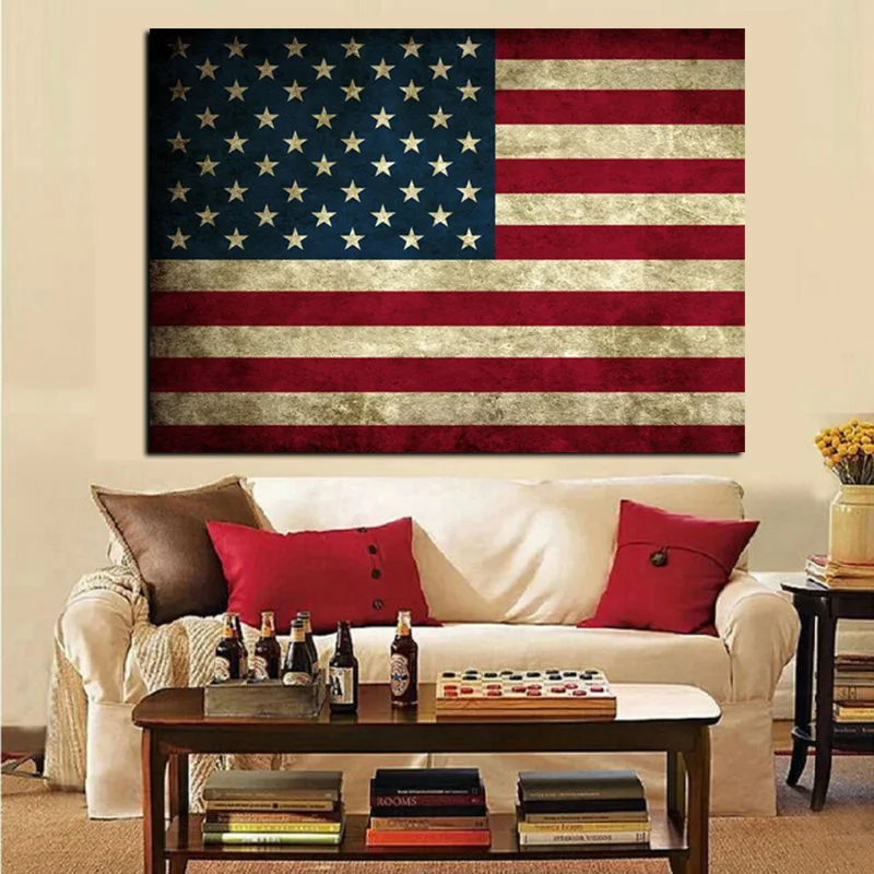 Фото HD печатает Отечественной июля 4th американский флаг настенная живопись на холсте