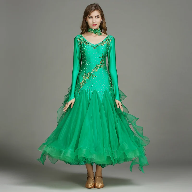 2017 Modern Standard Ballroom Dance Competition Dresses Customized Waltz Dress Adult Dancing Costume For Women
2017 Modern Standard Ballroom Dance Competition Dresses Customized Waltz Dress Adult Dancing Costume For Women