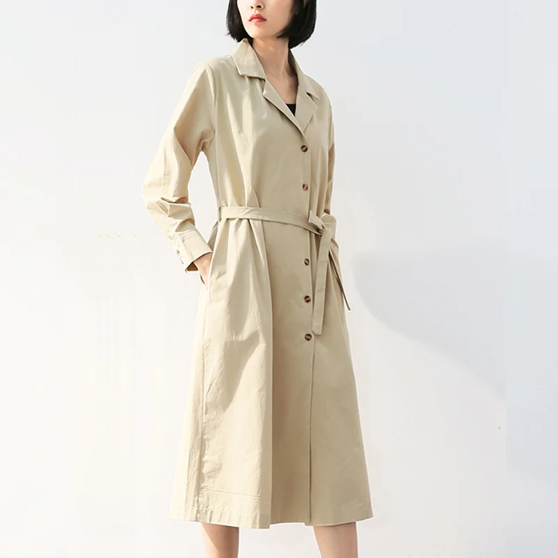 Long Sleeve Dress Women Single Breasted Autumn Spring Fashion Notched Lapel Collar Clothes Temperament Lady Buttons Long Dress
Long Sleeve Dress Women Single Breasted Autumn Spring Fashion Notched Lapel Collar Clothes Temperament Lady Buttons Long Dress