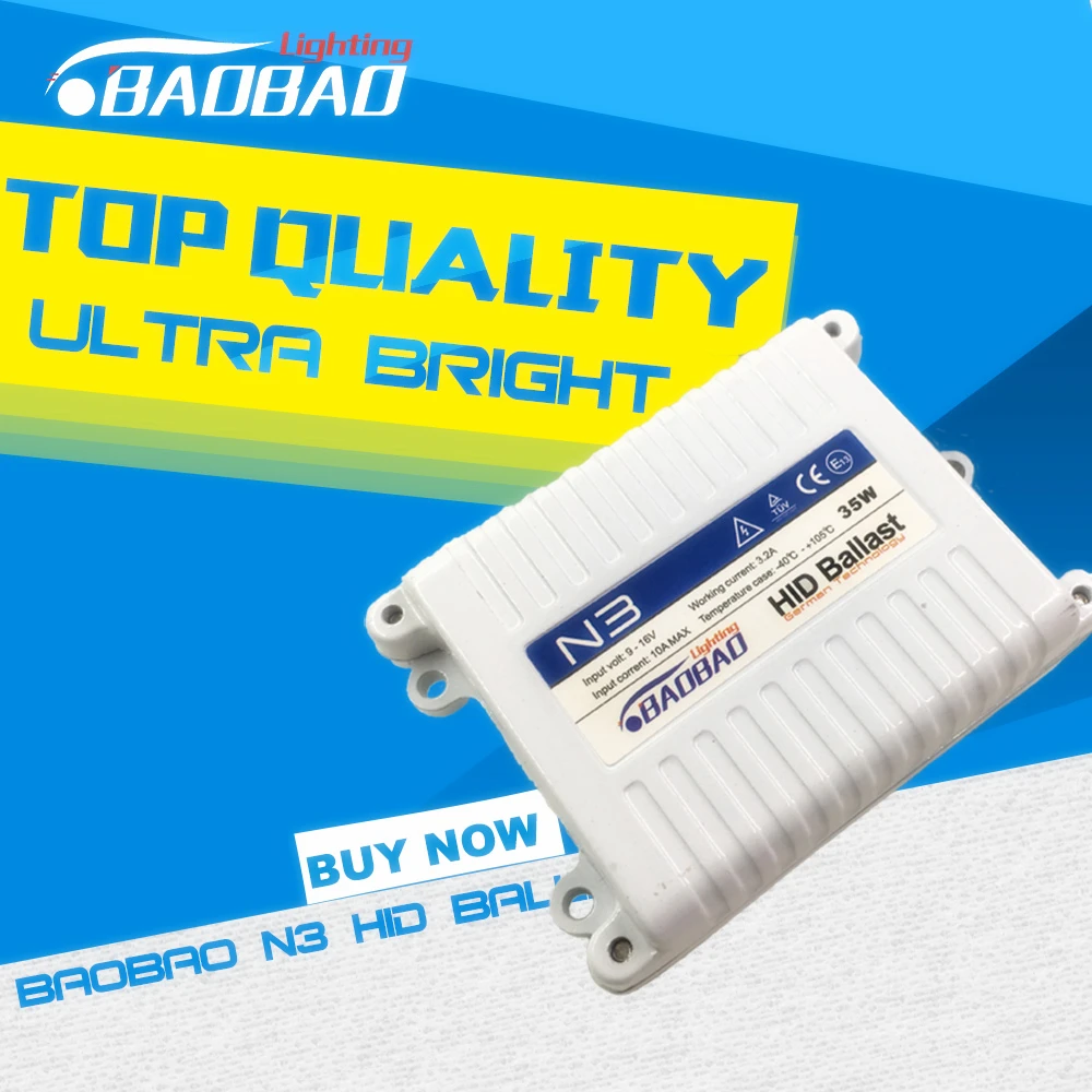 BAOBAO Top quality N3 35W Car HID headlight Ballast, super bright Standard full digital ballast car-styling h1 h4 h7 h11
BAOBAO Top quality N3 35W Car HID headlight Ballast, super bright Standard full digital ballast car-styling h1 h4 h7 h11