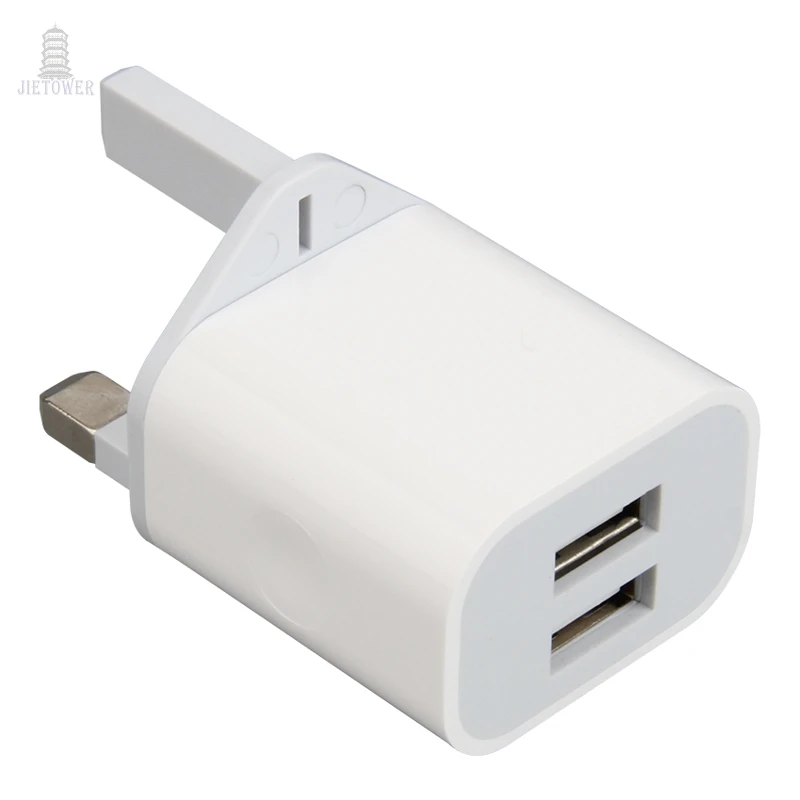 30 шт./лот Великобритания Универсальный двойной порт USB адаптер питания 5В 2.1A вилка