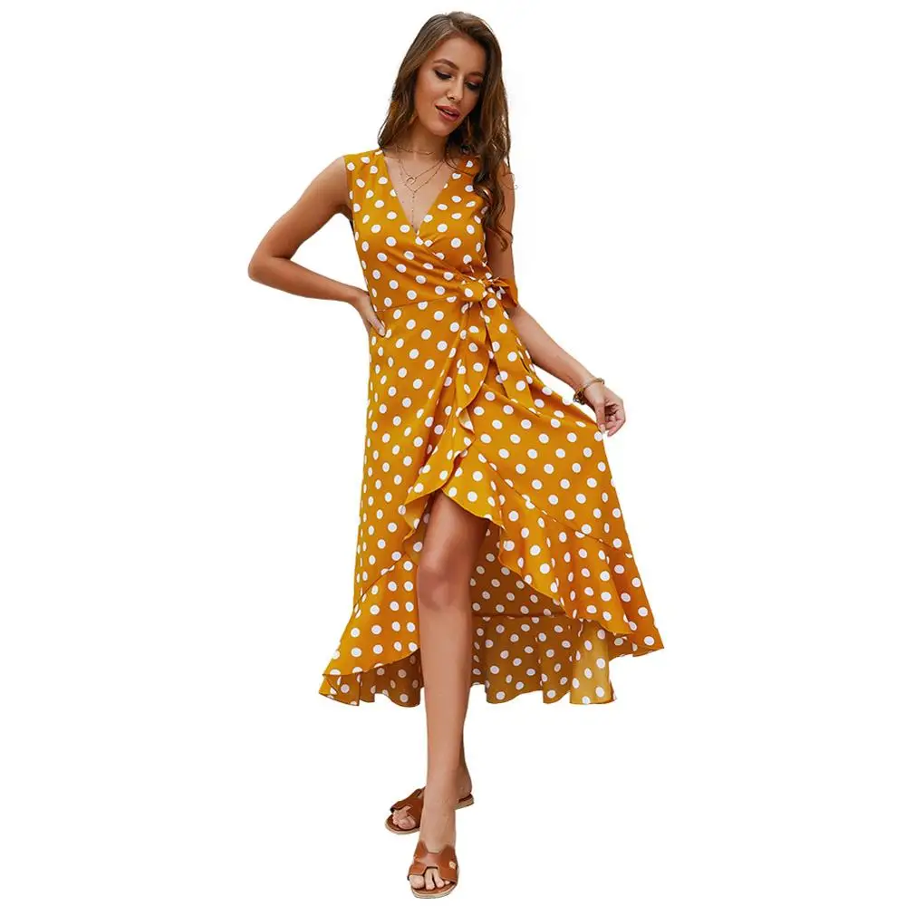 Original design women's dress 2019 summer new wave point sleeveless sexy casual holiday dress BONJEAN brand
Original design women's dress 2019 summer new wave point sleeveless sexy casual holiday dress BONJEAN brand